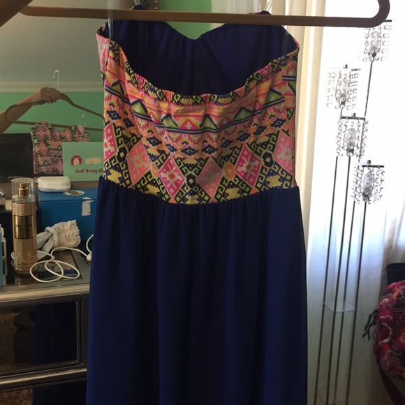 Pattern strapless dress - Picture 3 of 4